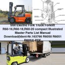 Still Electric Fork Truck Forklift R60-16 to R60-20 Compact Illustrated Master Parts List Manual