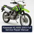 Kawasaki KLX650 2003 Full Service Repair Manual