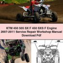 KTM 450 505 SX F 450 SXS F Engine 2007-2011 Service Repair Workshop Manual Pdf