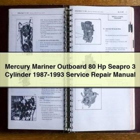 Mercury Mariner Outboard 80 Hp Seapro 3 Cylinder 1987-1993 Manual de servicio y reparación