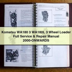 Komatsu WA180 3 WA180L 3 Wheel Loader Full Manual de servicio y reparación 2000-ONWARDS