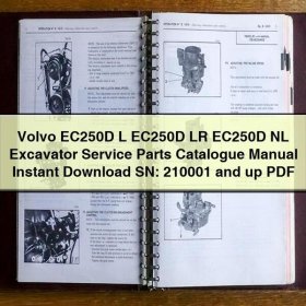 Volvo EC250D L/LR/NL Bagger Ersatzteilkatalog und Bedienungsanleitung (ab Seriennummer 210001)