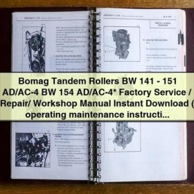Bomag Tandemwalzen BW 141-151 AD/AC-4, BW 154 AD/AC-4: Werkstatt- und Bedienungsanleitung (PDF)