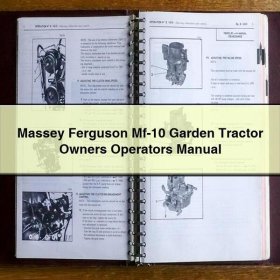Massey Ferguson Mf-10 Garden Tractor Owners Operators Manual