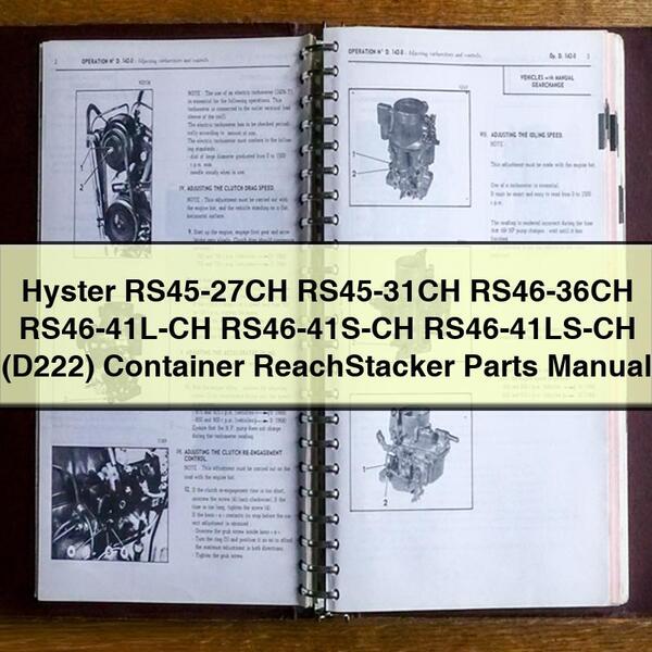 Manual de piezas del apilador retráctil para contenedores Hyster RS45-27CH RS45-31CH RS46-36CH RS46-41L-CH RS46-41S-CH RS46-41LS-CH (D222)