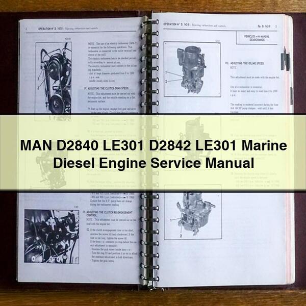 Manual de servicio y reparación de motores diésel marinos MAN D2840 LE301 D2842 LE301