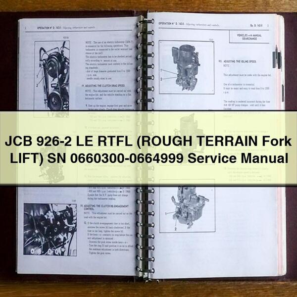 Manual de servicio de la carretilla elevadora para terrenos difíciles JCB 926-2 LE RTFL SN 0660300-0664999