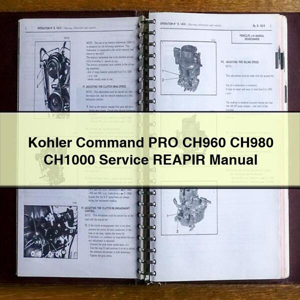 Manuel d'entretien REAPIR Kohler Command PRO CH960 CH980 CH1000