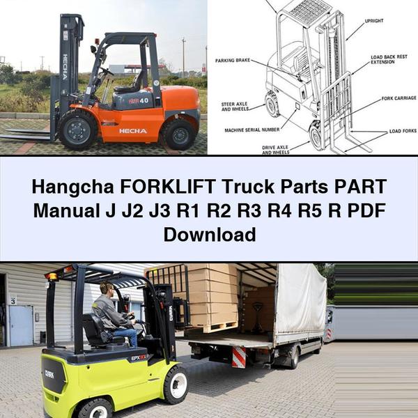 Manual de piezas de la carretilla elevadora Hangcha PART J J2 J3 R1 R2 R3 R4 R5 R