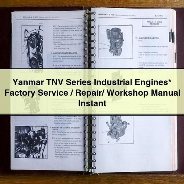 Manual de taller, reparación y servicio de fábrica de motores industriales de la serie TNV de Yanmar