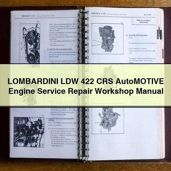 Manual de taller de reparación y servicio de motores LOMBARDINI LDW 422 CRS AutoMOTIVE