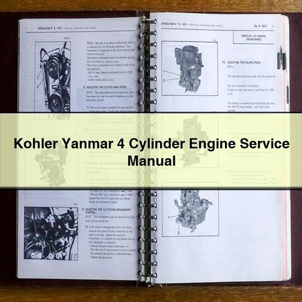 Kohler Yanmar 4 Cylinder Engine Service Repair Manual