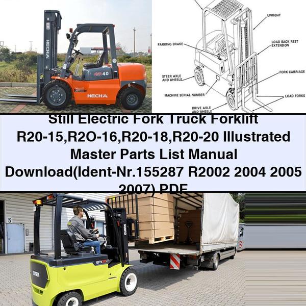 Still Electric Fork Truck Forklift R20-15 R2O-16 R20-18 R20-20 Illustrated Master Parts List Manual (Ident-Nr.155287 R2002 2004 2005 2007)