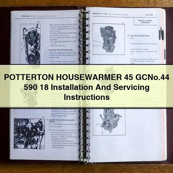 POTTERTON HOUSEWARMER 45 GCNo.44 590 18 Installation And Servicing Instructions