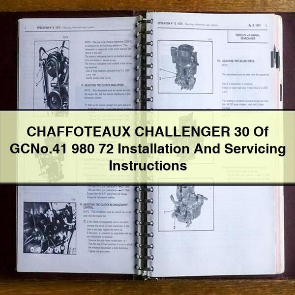 CHAFFOTEAUX CHALLENGER 30 Of GCNo.41 980 72 Installation And Servicing Instructions