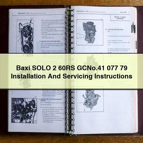 Instrucciones de instalación y mantenimiento de Baxi SOLO 2 60RS GCNo.41 077 79