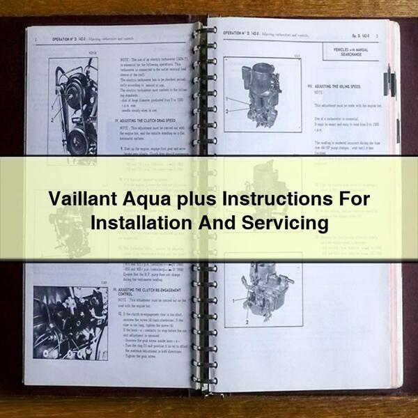 Vaillant Aqua plus Instructions For Installation And Servicing