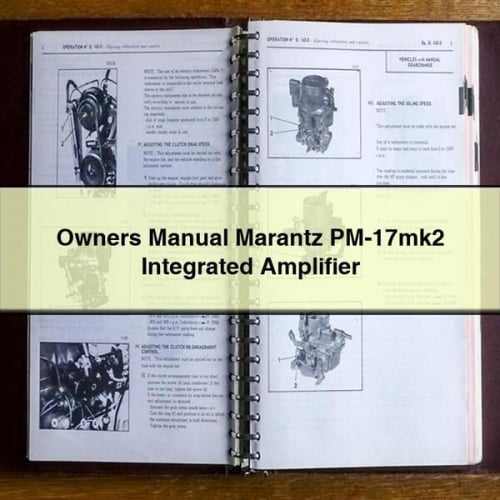 Marantz PM-17mk2 Integrated Amplifier Owner's Manual (PDF)