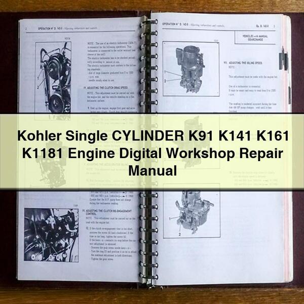 Manual de reparación de taller digital de motor Kohler de un solo cilindro K91 K141 K161 K1181