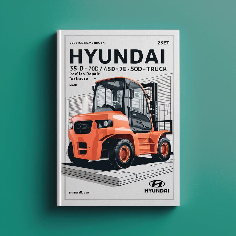 Manual de taller y reparación de montacargas Hyundai 35D-7E 40D-7E 45D-7E 50D-7AE