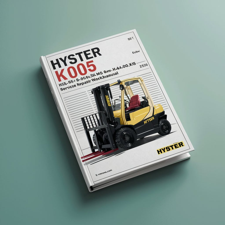 Manual de taller de reparación y mantenimiento de carretillas elevadoras Hyster K005 (H3.50-5.50XM H4.00XM-5 H4.00XM-6 H4.00XMS-6 Europa)