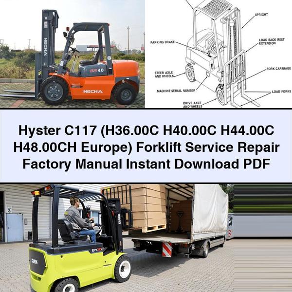 Manual de fábrica de reparación y servicio de montacargas Hyster C117 (H36.00C H40.00C H44.00C H48.00CH Europa)