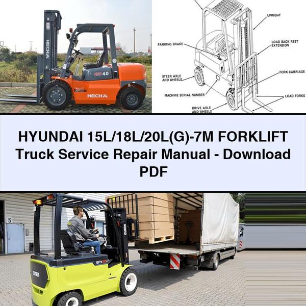 Manual de servicio y reparación de carretillas elevadoras HYUNDAI 15L/18L/20L(G)-7M -