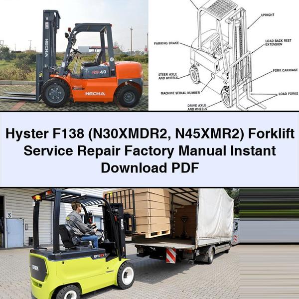 Manual de fábrica de reparación y mantenimiento de montacargas Hyster F138 (N30XMDR2 N45XMR2)