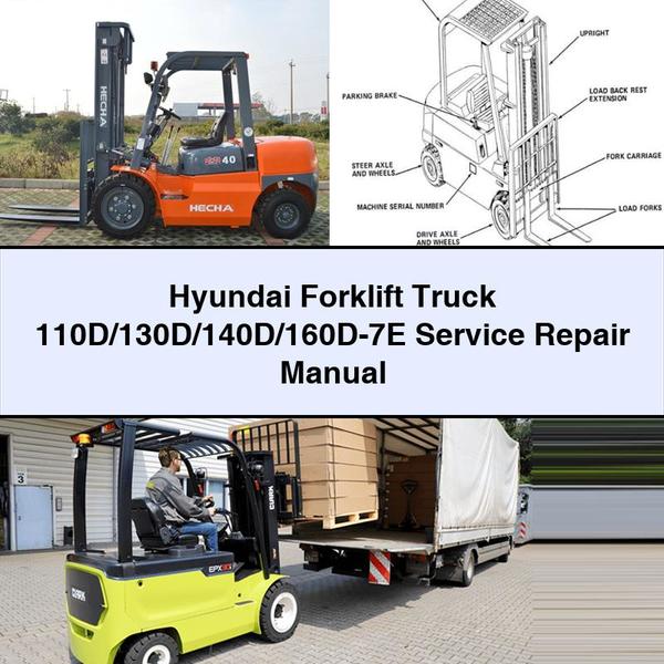 Manual de servicio y reparación de carretillas elevadoras Hyundai 110D/130D/140D/160D-7E