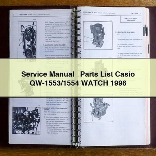 Service Manual + Parts List CASIO QW-1553/1554 WATCH 1996 PDF Download