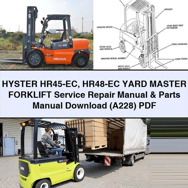 HYSTER HR45-EC HR48-EC YARD Master Forklift Service Repair Manual & Parts Manual  (A228)