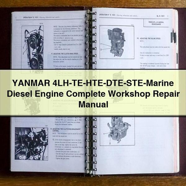 Manuel de réparation d'atelier complet du moteur diesel marin YANMAR 4LH-TE-HTE-DTE-STE