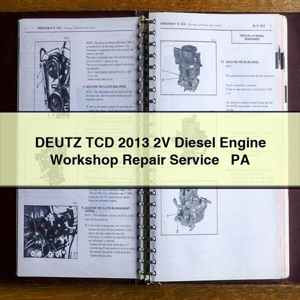 Servicio de reparación de taller y PA de motor diésel DEUTZ TCD 2013 2V