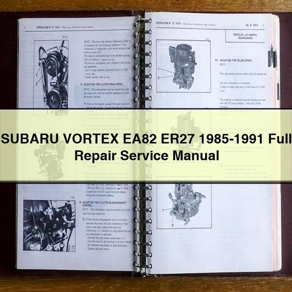 Manuel de réparation complet SUBARU VORTEX EA82 ER27 1985-1991