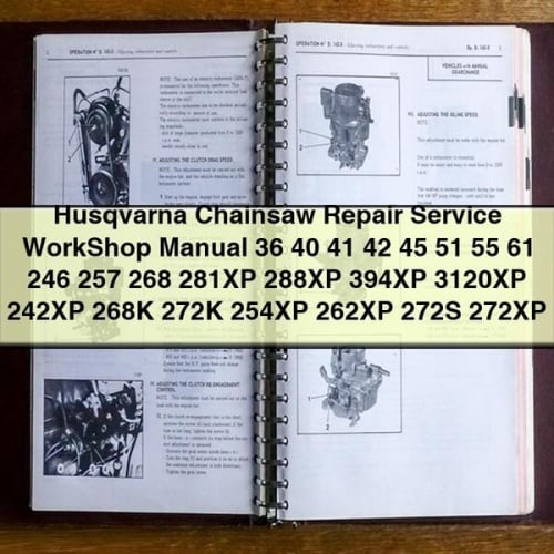 Husqvarna Chainsaw Repair Service Manual (36, 40, 41, 42, 45, 51, 55, 61, 246, 257, 268, 281XP, 288XP, 394XP, 3120XP, 242XP, 268K, 272K, 254XP, 262XP, 272S, 272XP) PDF Download