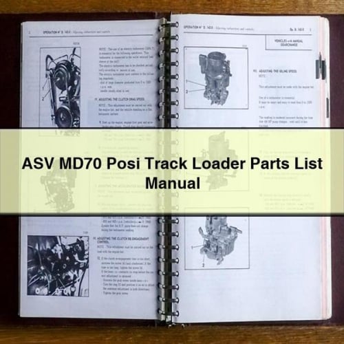 ASV MD70 Posi Track Loader Parts List Manual PDF Download