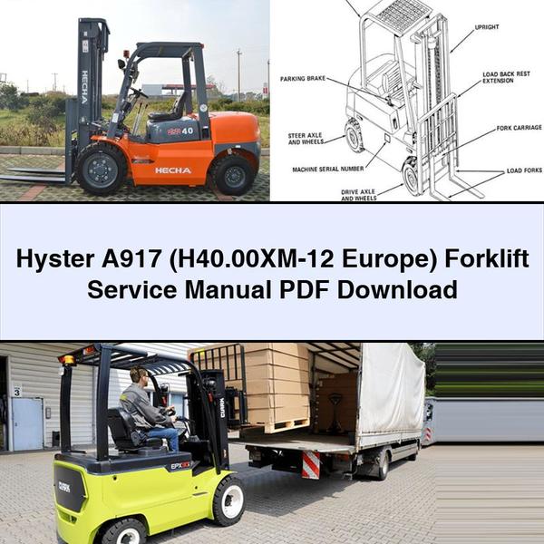 Manual de servicio de la carretilla elevadora Hyster A917 (H40.00XM-12 Europa)