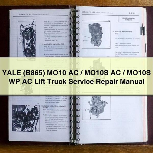 YALE (B865) MO10 AC/MO10S AC/MO10S WP AC Lift Truck Service Repair Manual