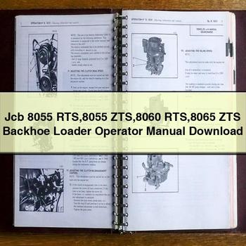 Manual del operador de la retroexcavadora Jcb 8055 RTS 8055 ZTS 8060 RTS 8065 ZTS