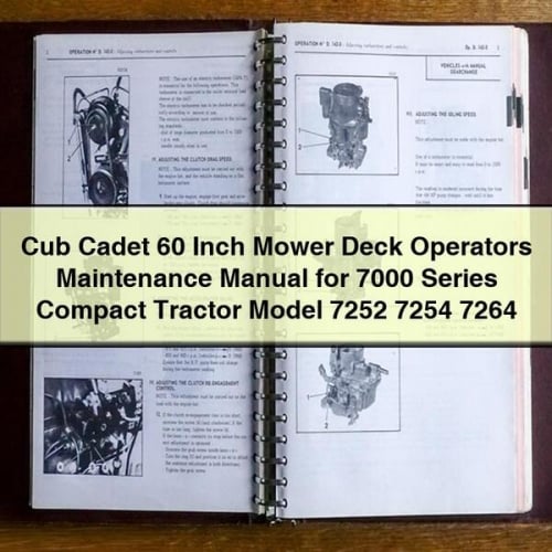 Cub Cadet 60 Inch Mower Deck Operators Maintenance Manual for 7000 Series Compact Tractor Model 7252 7254 7264 PDF Download