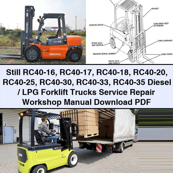 Manual de taller de servicio y reparación de carretillas elevadoras diésel/GLP Still RC40-16 RC40-17 RC40-18 RC40-20 RC40-25 RC40-30 RC40-33 RC40-35