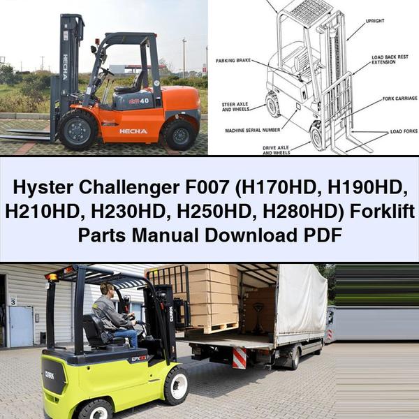 Hyster Challenger F007 (H170HD H190HD H210HD H230HD H250HD H280HD) Forklift Parts Manual