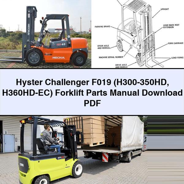 Manuel des pièces détachées pour chariot élévateur Hyster Challenger F019 (H300-350HD H360HD-EC)