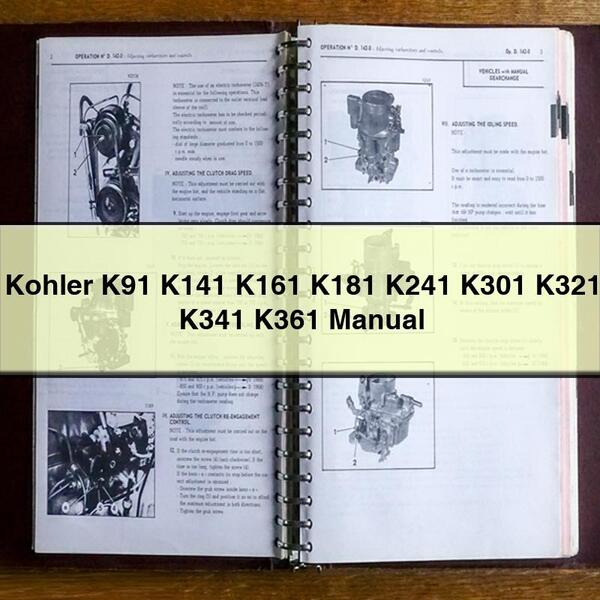 Manuel d'utilisation Kohler K91 K141 K161 K181 K241 K301 K321 K341 K361