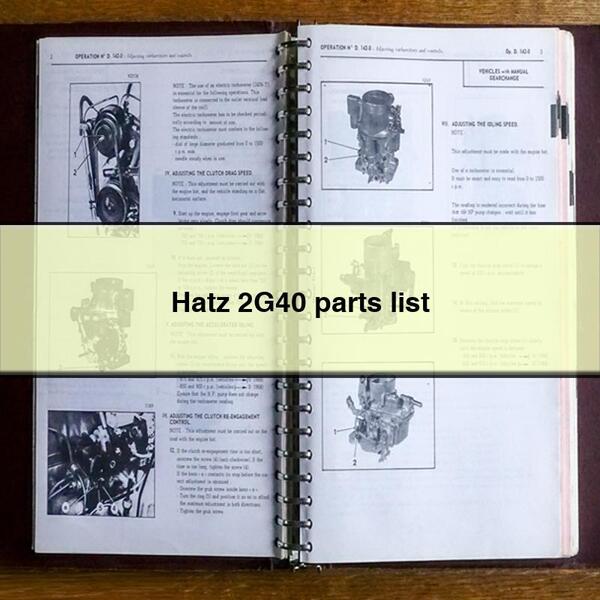 Lista de piezas del Hatz 2G40