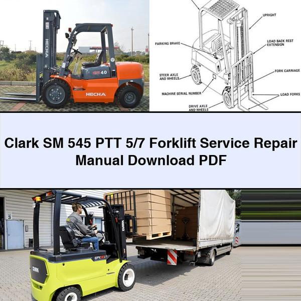 Manual de servicio y reparación de montacargas Clark SM 545 PTT 5/7