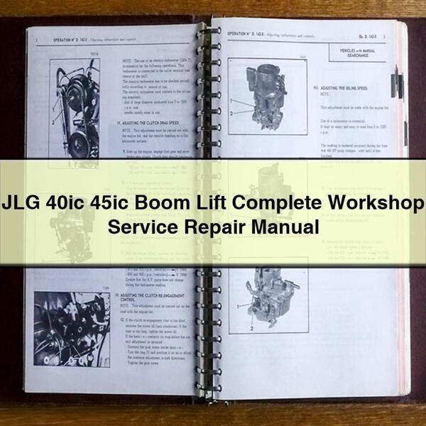 Manual completo de reparación y servicio del taller de plataformas elevadoras JLG 40ic y 45ic