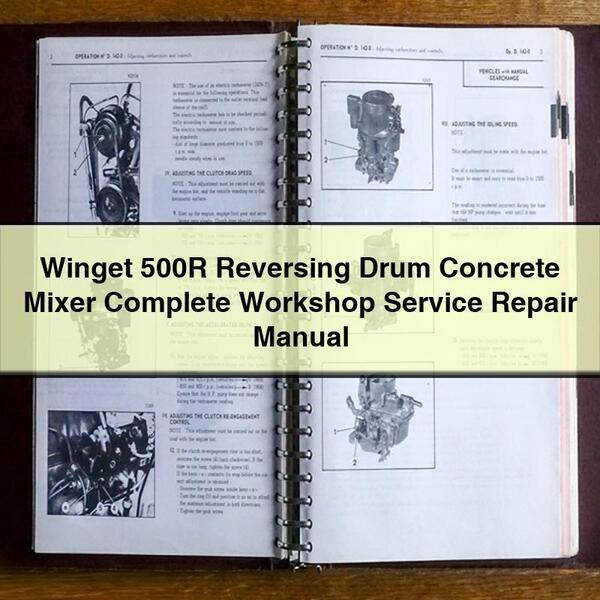 Winget 500R Reversing Drum Concrete Mixer Complete Workshop Service Repair Manual