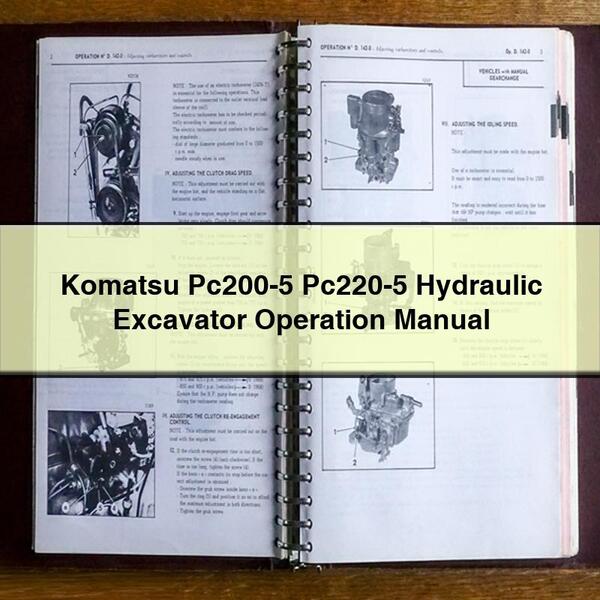 Manual de funcionamiento de la excavadora hidráulica Komatsu Pc200-5 Pc220-5