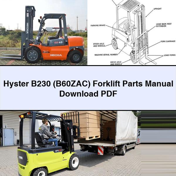 Manuel des pièces détachées pour chariot élévateur Hyster B230 (B60ZAC)